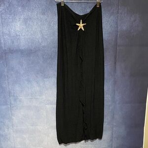 Black Sheer Maxi Swim Coverup Sarong